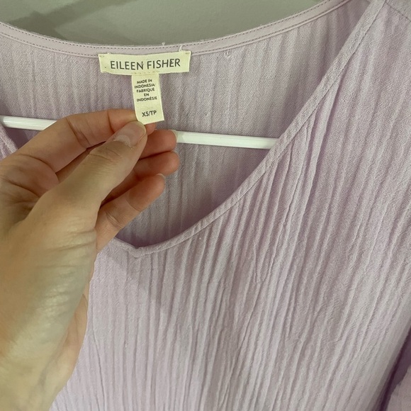 Eileen Fisher Organic Cotton Gauze Dress - Light Purple (Malow) - Extra Small XS - Picture 4 of 16